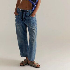 We The Free Moxie Pull-On Barrel Jeans - Color Timeless Blue